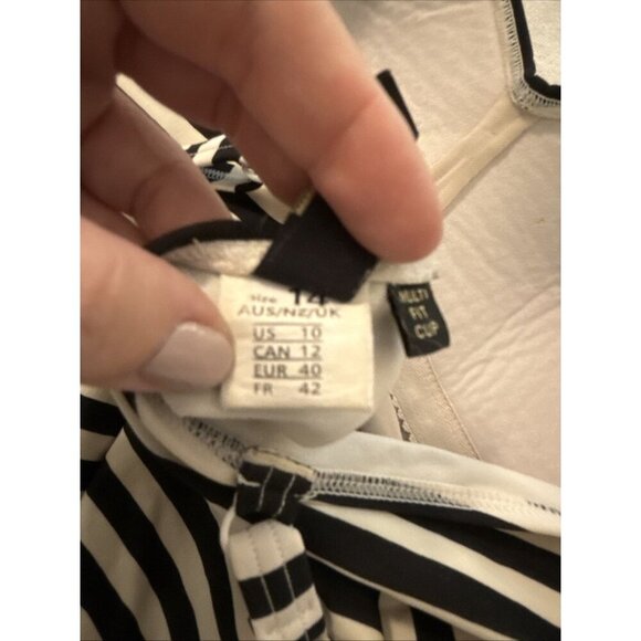 Bond-Eye Australia Swimsuit Size 14 US 10 One Piece Ruched Sweetheart Striped - Picture 6 of 8